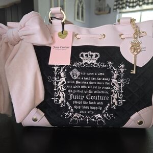 Juicy Couture Black and Pink Tote